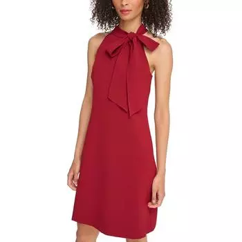 Женское платье-футляр с завязками на шее и рукавами Vince Camuto, бордовый