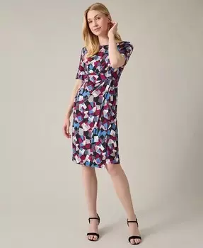 Женское платье-футляр со складками спереди и рукавами до локтя Kasper, черный