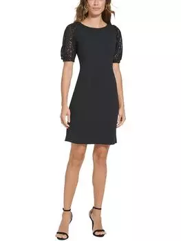 Женское платье-футляр выше колена с пайетками DKNY, черный
