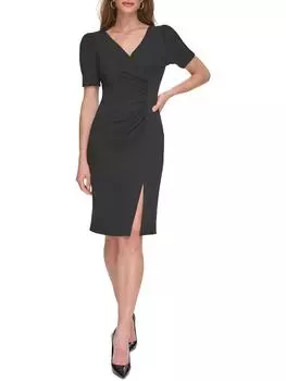 Женское платье-футляр выше колена с пайетками DKNY, черный