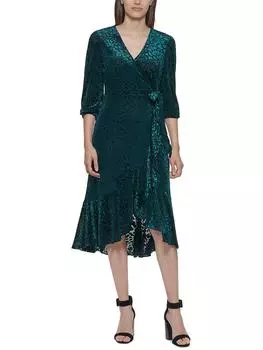 Женское платье-халат Burnout Velvet Calvin Klein, цвет malachite