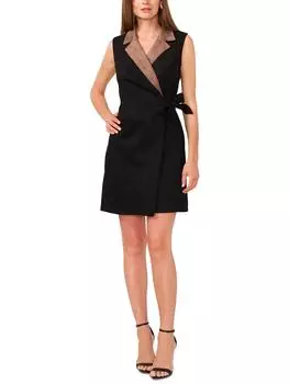 Женское платье-халат из искусственной замши без рукавов MSK, черный