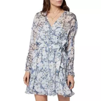 Женское платье-халат из шелка с принтом Clara Joie, цвет nightshadow blue multi