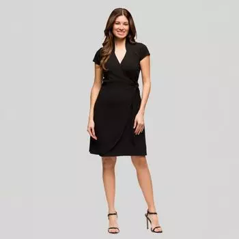 Женское платье-халат миди с воротником-стойкой 24Seven Comfort Apparel, синий