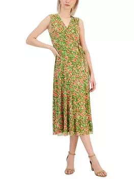 Женское платье-халат с цветочным принтом и миди-принтом Anne Klein, цвет sprout multi