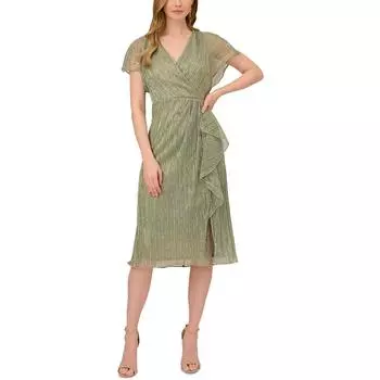 Женское платье-халат с металлическим отливом Adrianna Papell, цвет green slate