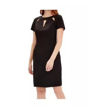 Женское платье из крепа с замочной скважиной FOCUS BY SHANI, черный