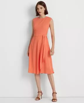 Женское платье из пузырчатого крепа с поясом Lauren Ralph Lauren, мульти