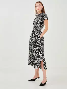 Женское платье из вискозы с коротким рукавом и воротником-рубашкой LCWAIKIKI Classic