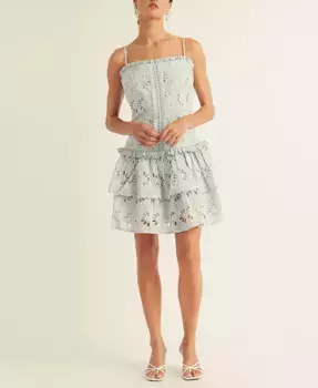 Женское платье Kaiya с кружевными вставками, рюшами и ярусами AROSE STUDIO, INC, синий