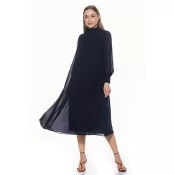 Женское платье Kehlani с воротником-стойкой, рукавами-блузон и шифоновой тканью Alexia Admor, синий