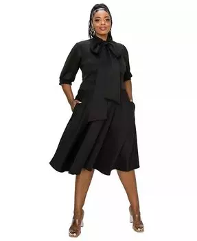 Женское платье-клеш Carina Donna размера плюс с карманами L I V D, черный