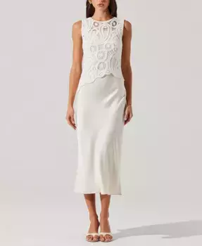 Женское платье-комбинация Martina с ажурной вязкой ASTR the Label, коричневый/бежевый