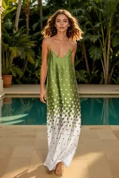 Женское платье-комбинация Miriam с принтом Akalia, зеленый