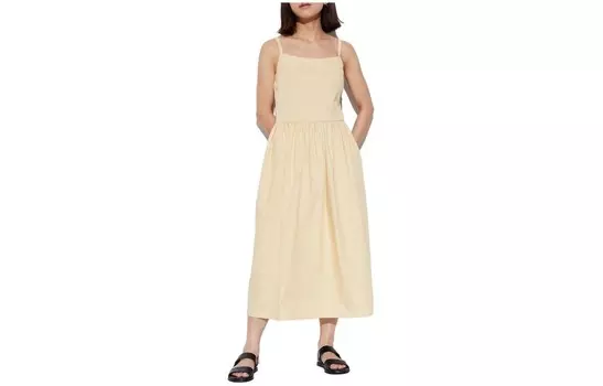 Женское платье-комбинация Uniqlo, кремовый