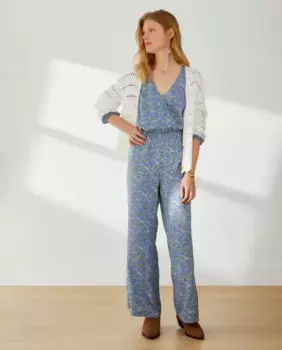 Женское платье-комбинезон с длинными рукавами Southern Cotton, синий