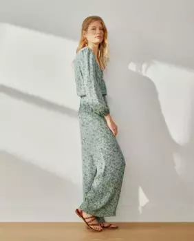 Женское платье-комбинезон с длинными рукавами Southern Cotton, зеленый