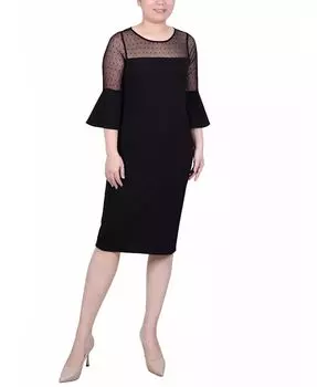 Женское платье-комбинезон с вырезом-иллюзией NY Collection, синий