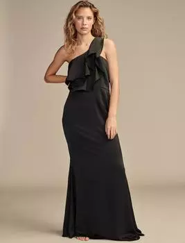 Женское платье Lucky Brand с оборками на одно плечо, цвет charcoal
