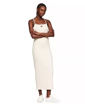 Женское платье-майка в рубчик со значком Tommy Jeans, белый