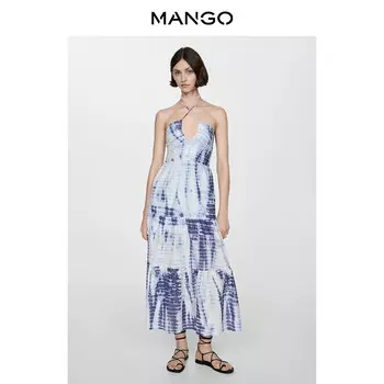Женское платье Mango без рукавов, озеро голубое