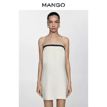 Женское платье Mango без рукавов с зубчатым краем, светло-коричневый