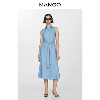 Женское платье Mango из лиоцеллового волокна, синий