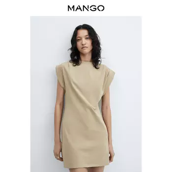 Женское платье Mango короткое, светло-бежевый