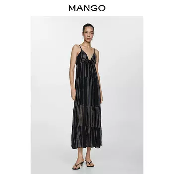 Женское платье Mango на бретельках, черный
