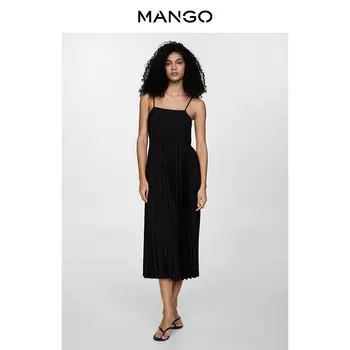 Женское платье Mango на бретельках, черный
