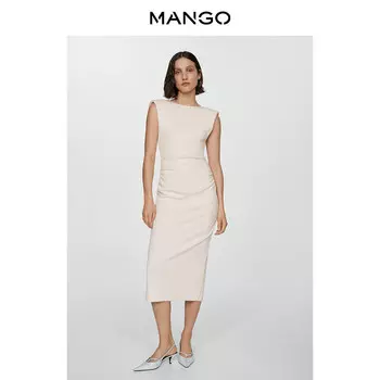 Женское платье Mango с открытой спиной, светло-бежевый