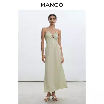 Женское платье Mango с открытой спиной, светло-зеленый