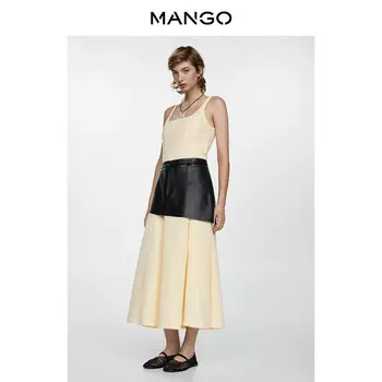 Женское платье Mango с открытой спиной, светло-желтый