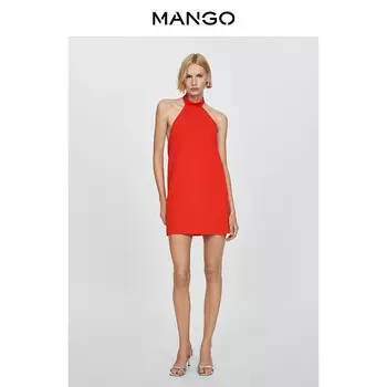Женское платье Mango с открытой спиной, красный