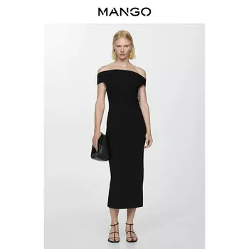 Женское платье Mango с открытыми плечами, темно-коричневый