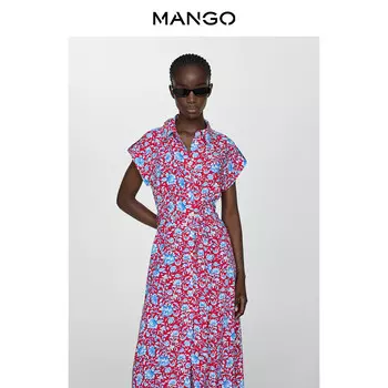 Женское платье Mango с разрезами по бокам, красный