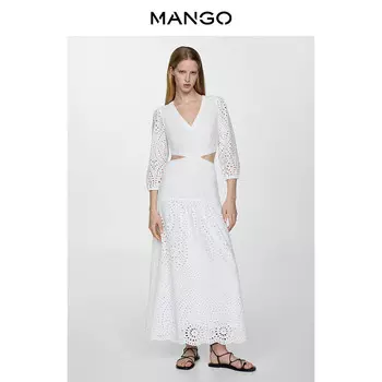 Женское платье Mango с рукавами три четверти, черный