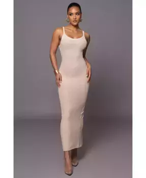 Женское платье макси Back To You JLUXLABEL, коричневый/бежевый