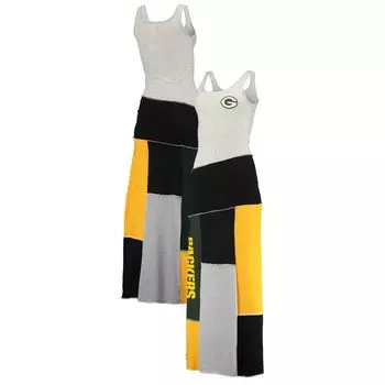Женское платье макси без рукавов Green Bay Packers Refried Apparel серого цвета