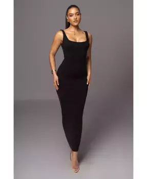 Женское платье макси Karolina из трикотажа JLUXLABEL, черный