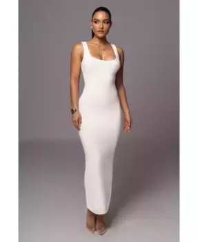 Женское платье макси Karolina из трикотажа JLUXLABEL, слоновая кость/кремовый