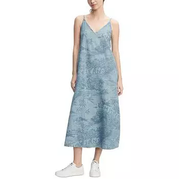 Женское платье макси с боковыми разрезами Tommy Jeans, синий