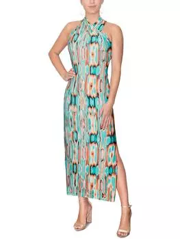 Женское платье макси с цветочным принтом и бретельками через шею Rachel Rachel Roy, цвет patina abstract geo