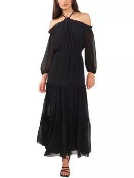 Женское платье макси с открытыми плечами длиной до колена 1.State, цвет rich black