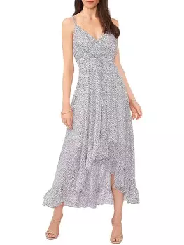 Женское платье макси с присборенным принтом Vince Camuto, цвет Ultra White