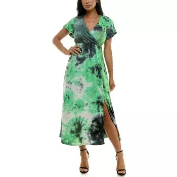 Женское платье макси с развевающимися рукавами Nina Leonard, цвет Neon Black