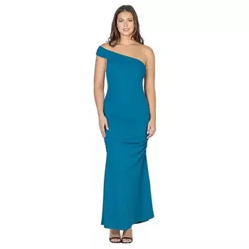 Женское платье макси с рюшами на одно плечо и рюшами 24Seven Comfort Apparel, цвет Teal
