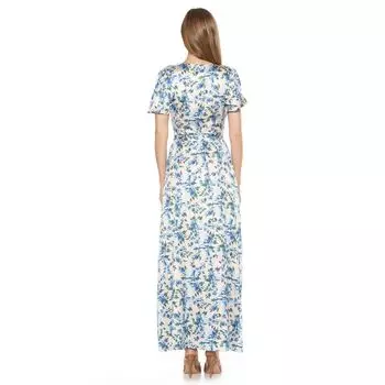 Женское платье макси с запахом и рукавами-пузырьками ALEXIA ADMOR Mikayla ALEXIA ADMOR, зеленый