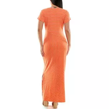 Женское платье макси в полоску с круглым вырезом Nina Leonard Nina Leonard