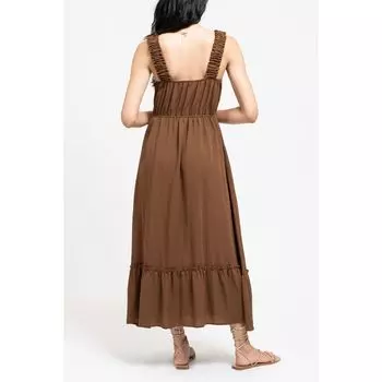 Женское платье миди без рукавов August Sky с V-образным вырезом August Sky, черный